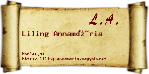 Liling Annamária névjegykártya