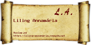 Liling Annamária névjegykártya